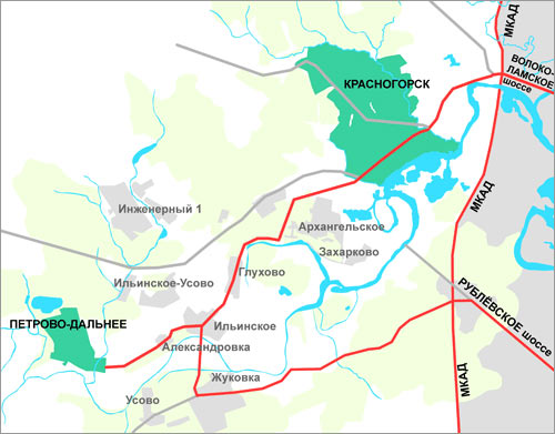 Карта петрово дальнее красногорск